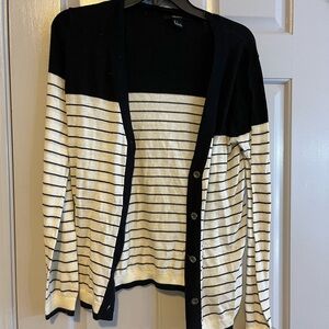 Forever 21 Black and white Striped Cardigan